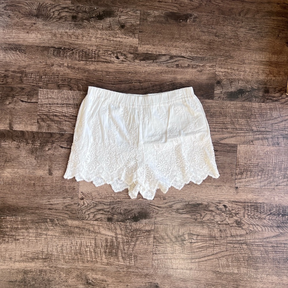 White Cotton Shorts
